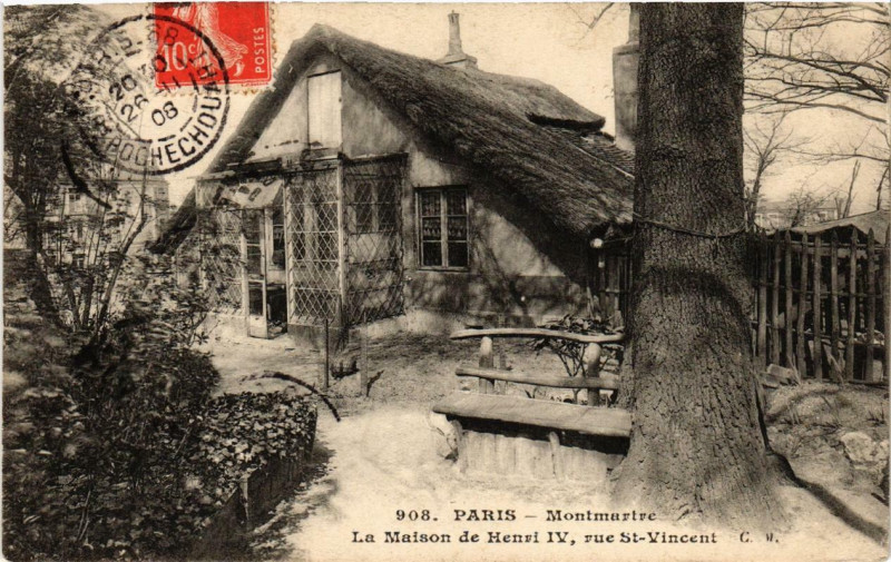 Carte postale ancienne Montmartre - La Maison de Henri IV - Rue Saint-Vincent à Paris 18e