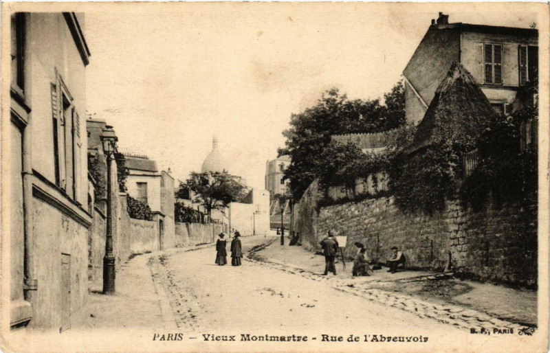 Carte postale ancienne Vieux Montmartre - Rue de l'Abreuvoir à Paris 18e
