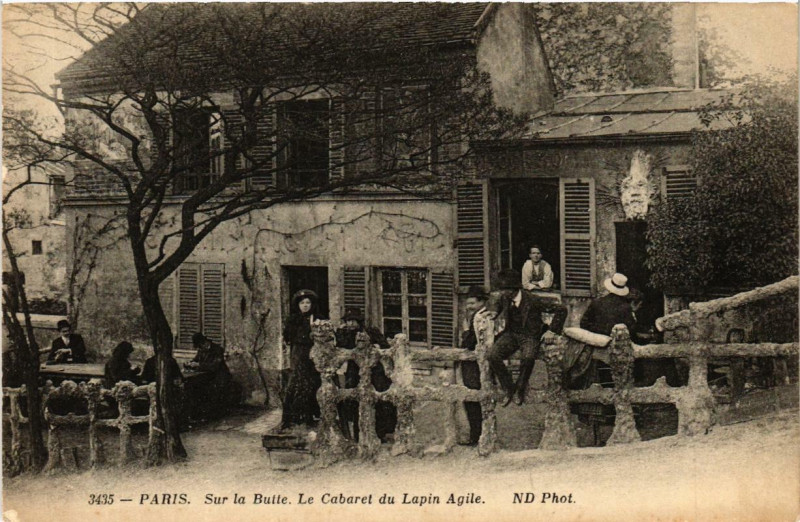 Carte postale ancienne Sur la Butte - Le Cabaret du Lapin Agile à Paris 18e