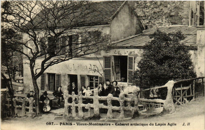 Carte postale ancienne Vieux-Montmartre - Cabaret artistique du Lapin Agile à Paris 18e