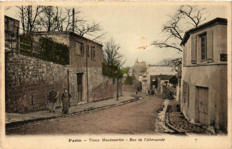 Carte postale ancienne Vieux Montmartre - Rue de l'Abreuvoir à Paris 18e