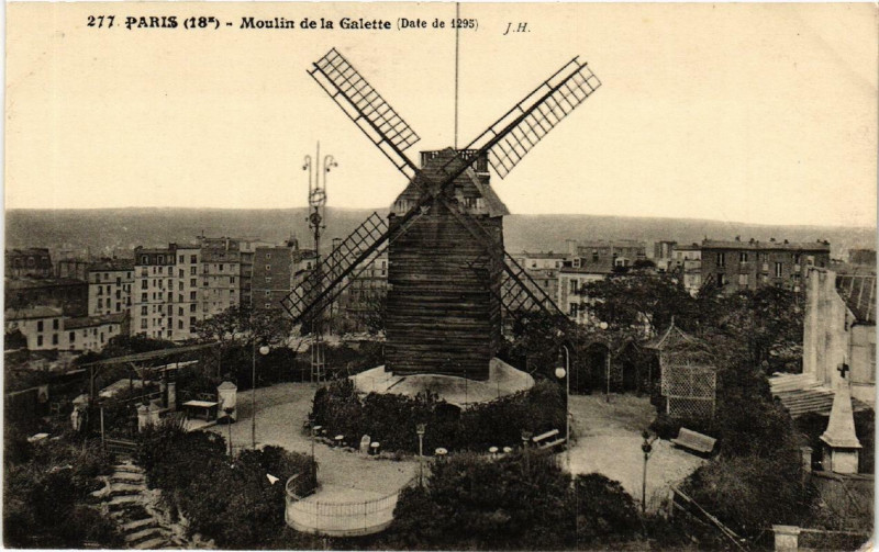 Carte postale ancienne Moulin de la Galette à Paris 18e