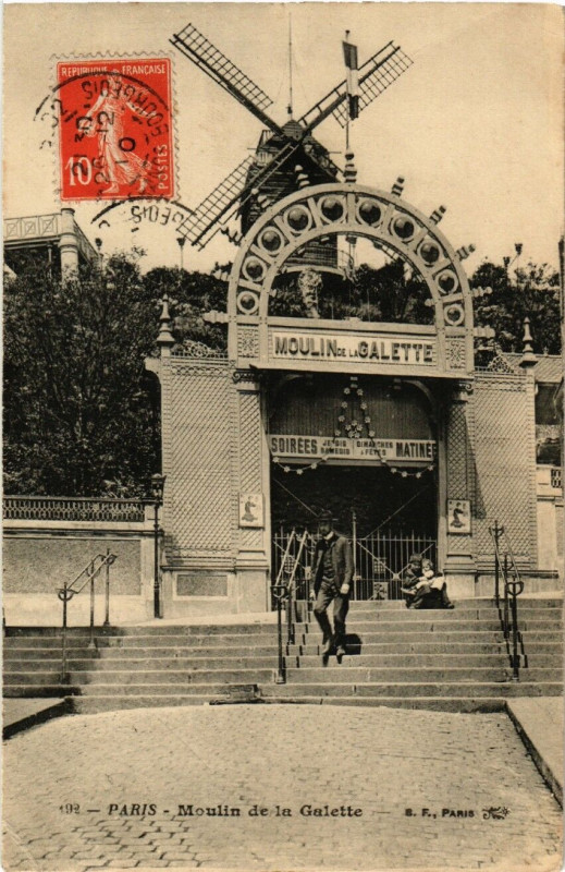 Carte postale ancienne Moulin de la Galette à Paris 18e