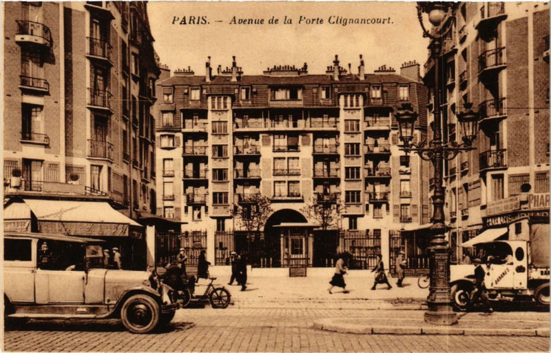 Carte postale ancienne Avenue de la Porte Clignancourt à Paris 18e