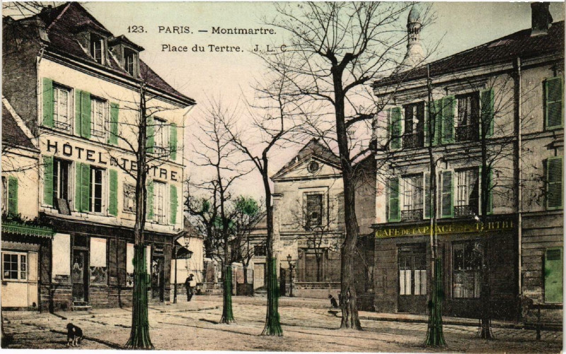 Carte postale ancienne Montmartre - Place du Tertre à Paris 18e