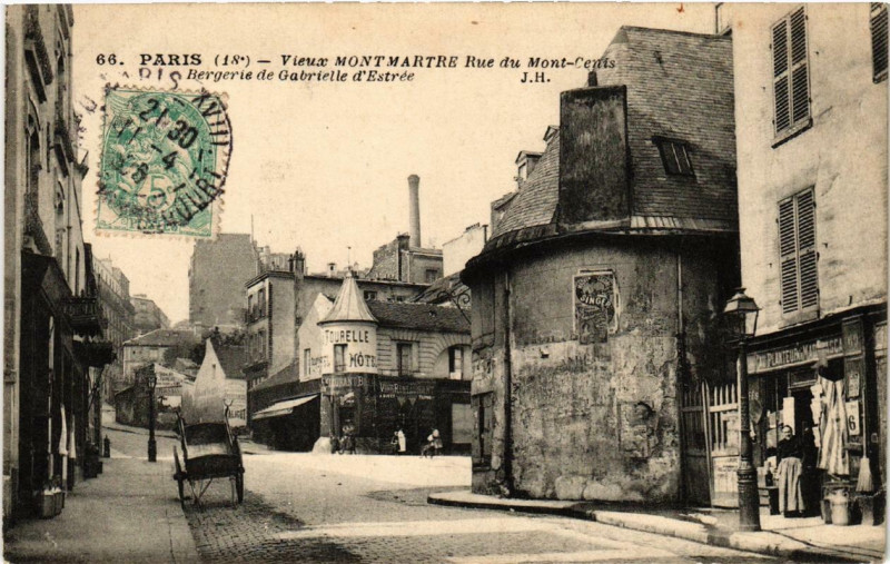 Carte postale ancienne Vieux Montmartre - Rue du Mont-Cenis - Bergerie de Gabrielle d'Estrée à Paris 18e