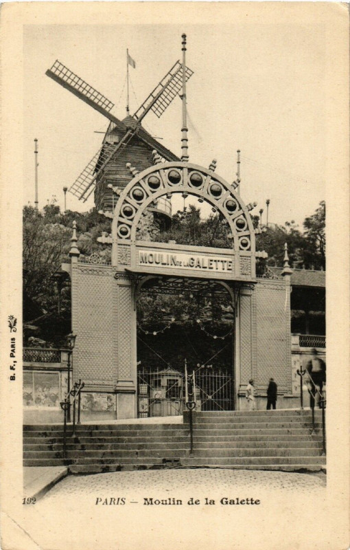 Carte postale ancienne Moulin de la Galette à Paris 18e
