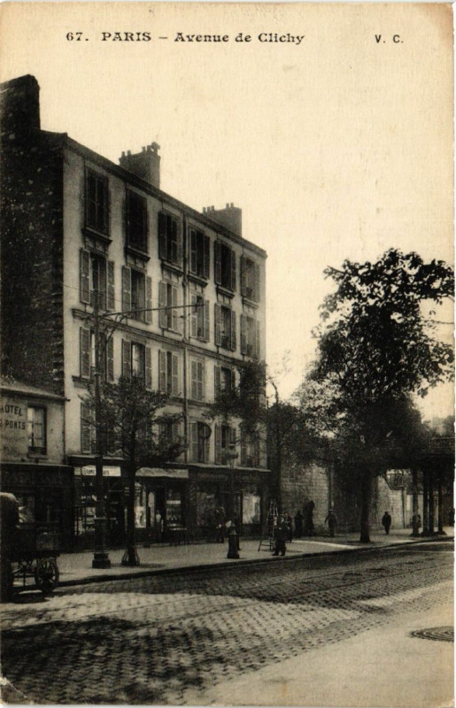 Carte postale ancienne Avenue de Clichy à Paris 17e