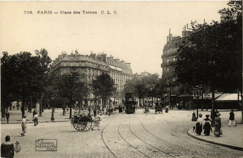 Carte postale ancienne Place des Ternes à Paris 8e