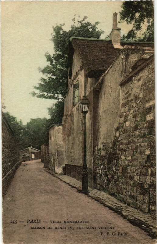 Carte postale ancienne Vieux Montmartre - Maison de Henri IV, Rue Saint-Vincent à Paris 18e