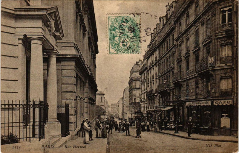 Carte postale ancienne Rue Hermel à Paris 18e