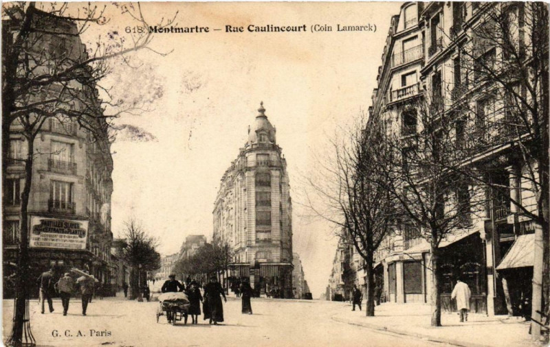 Carte postale ancienne Montmartre - Rue Caulincourt - Coin Lamarck à Paris 18e