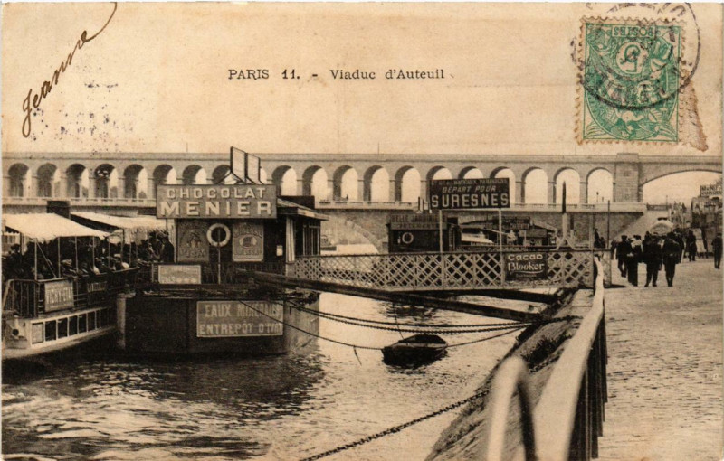 Carte postale ancienne Viaduc d'Auteuil à Paris 16e
