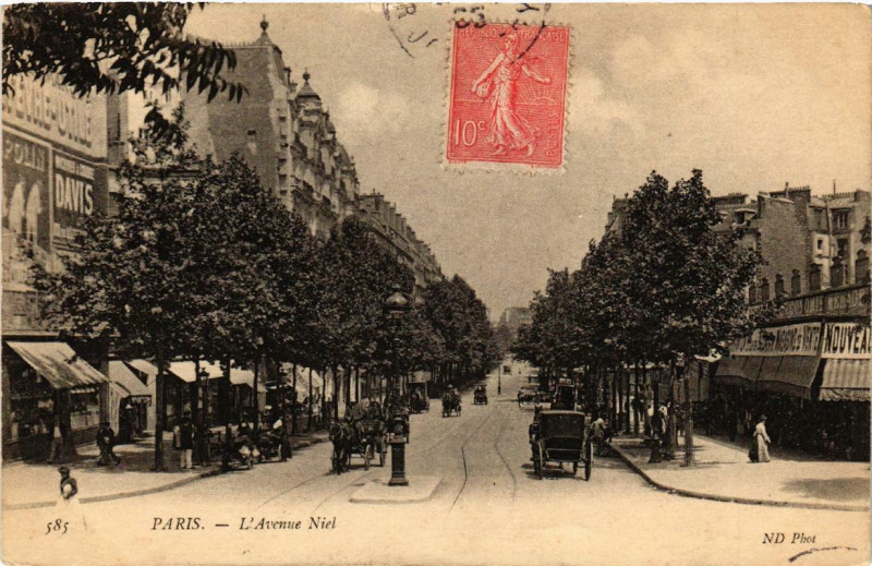 Carte postale ancienne L'Avenue Niel à Paris 17e