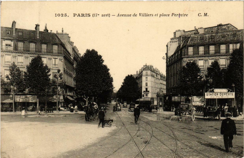 Carte postale ancienne Avenue de Villiers et place Perreire à Paris 17e