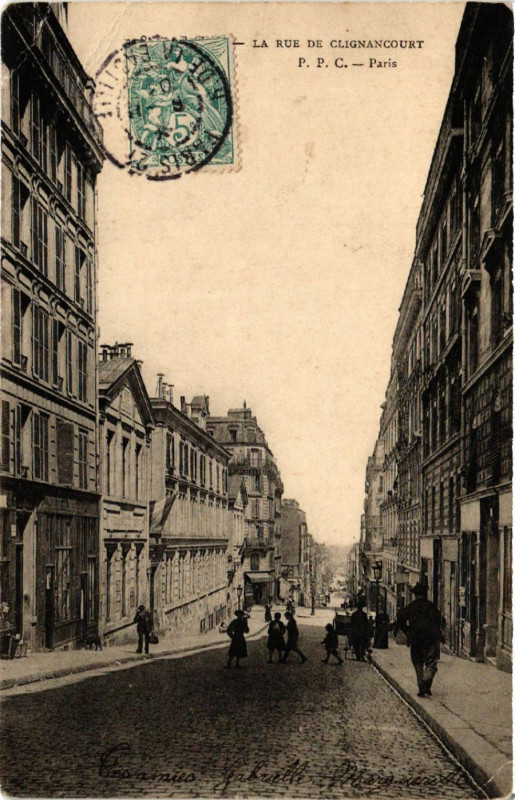 Carte postale ancienne La Rue de Clignancourt à Paris 18e