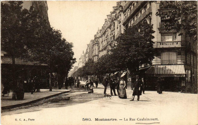 Carte postale ancienne Montmartre - La rue Caulaincourt à Paris 18e