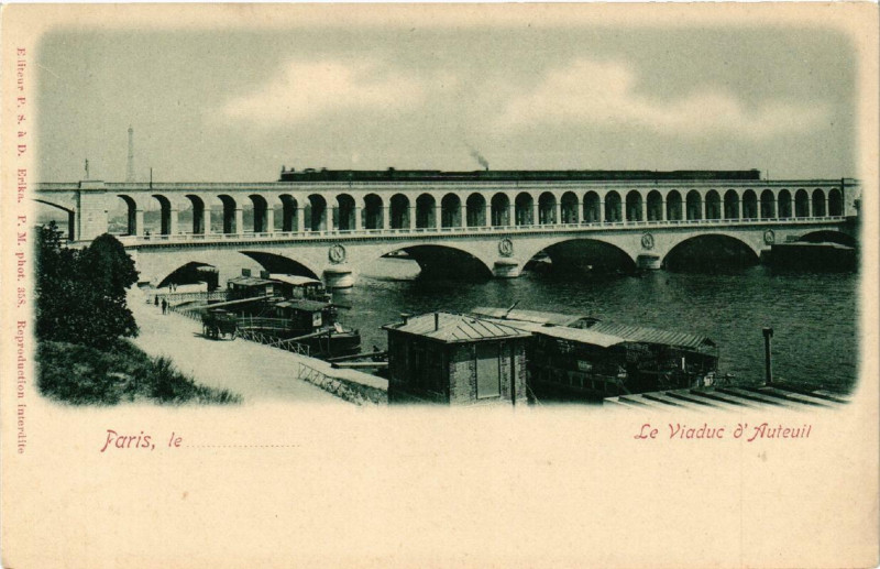 Carte postale ancienne Le Viaduc d'Auteuil à Paris 16e