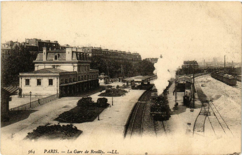 Carte postale ancienne Paris 12e La Gare de Reuilly à Paris 12e