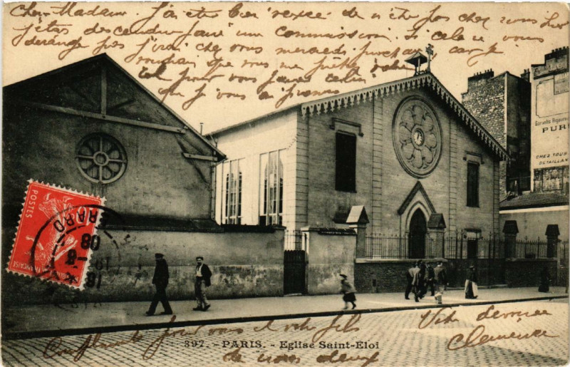 Carte postale ancienne Paris 12e Eglise Saint-Eloi à Paris 12e