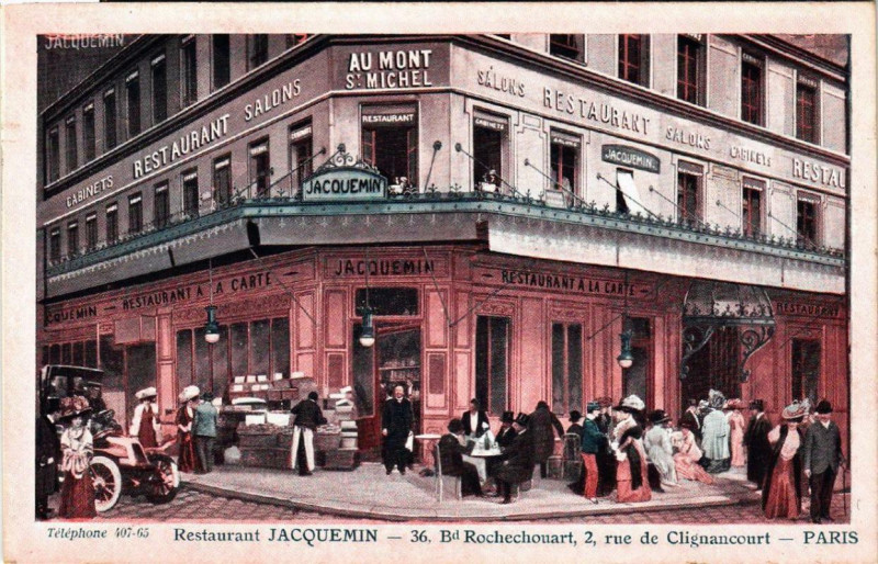 Carte postale ancienne Restaurant Jacquemin à Paris 18e