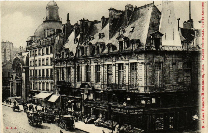 Carte postale ancienne Paris 4e Les Francs-Bourgeois. Façade Principale à Paris 4e