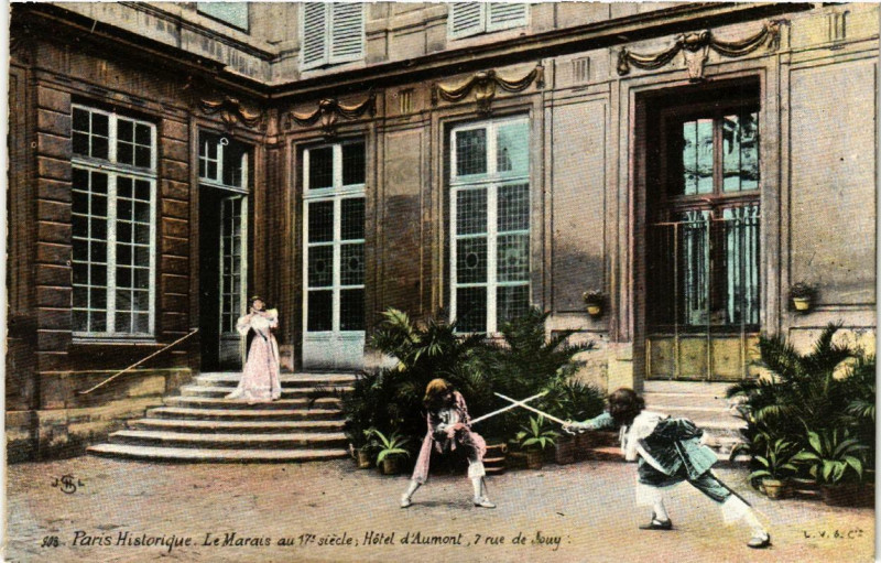 Carte postale ancienne Paris 4e Historique. 7 rue de Jouy. Hotel D'Aumont à Paris 4e