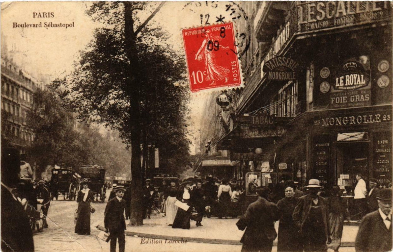 Carte postale ancienne Boulevard Sébastopol à Paris 1er