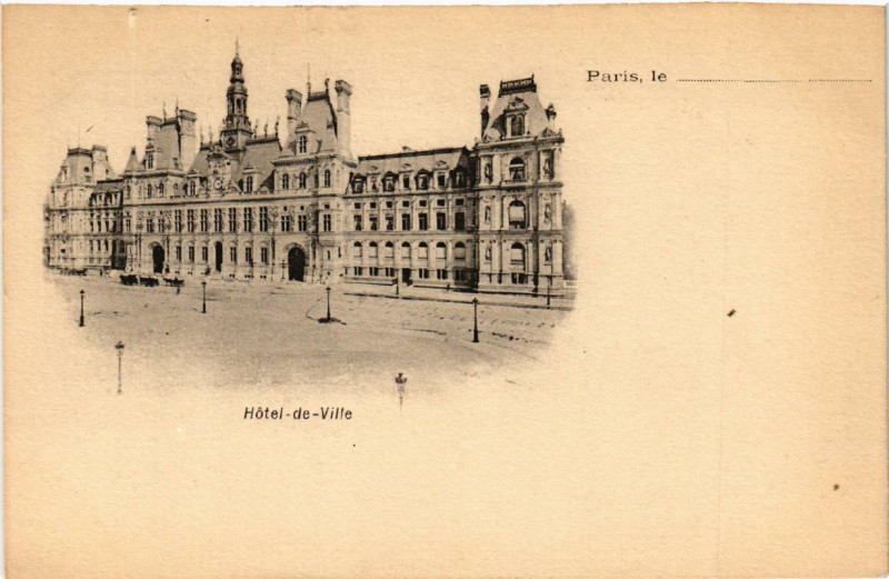 Carte postale ancienne Paris 4e Hotel de Ville à Paris 4e