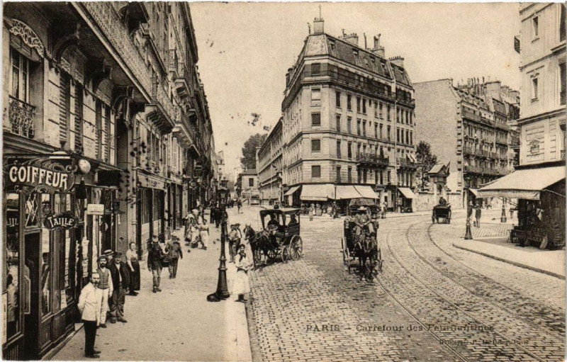 Carte postale ancienne Paris 5e Carrfeour des Feuillantines à Paris 5e