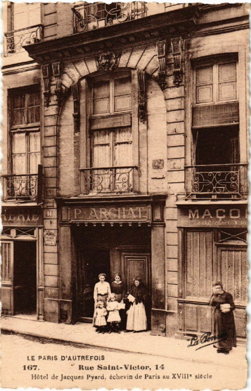 Carte postale ancienne Paris 5e 14 Rue Saint-Victor. Hotel de Jacques Pyard à Paris 5e
