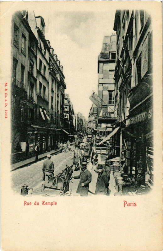 Carte postale ancienne Paris 3e Rue du Temple à Paris 3e
