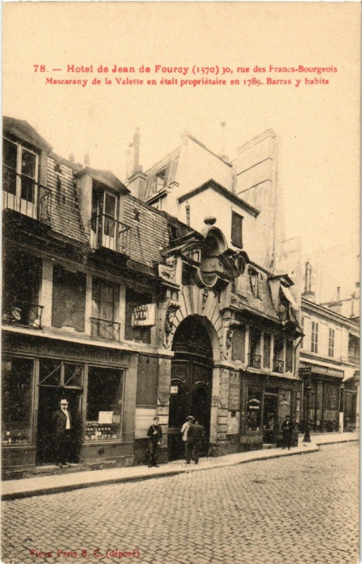 Carte postale ancienne Paris 4e 30 rue des Francs Bourgeois. Hotel de Jean de Fourcy à Paris 4e