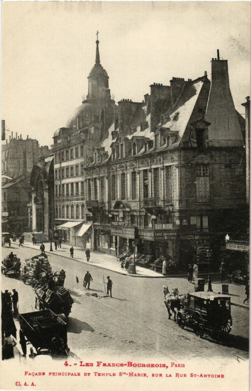 Carte postale ancienne Paris 4e Les Francs-Bourgeois. Façade Principale à Paris 4e