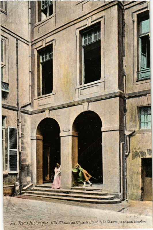 Carte postale ancienne Paris 4e Historique. L'Ile Saint-Louis. Hotel de Le Charron à Paris 4e