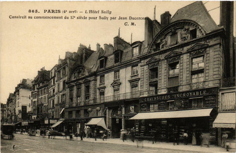 Carte postale ancienne Paris 4e l'Hotel Sully à Paris 4e
