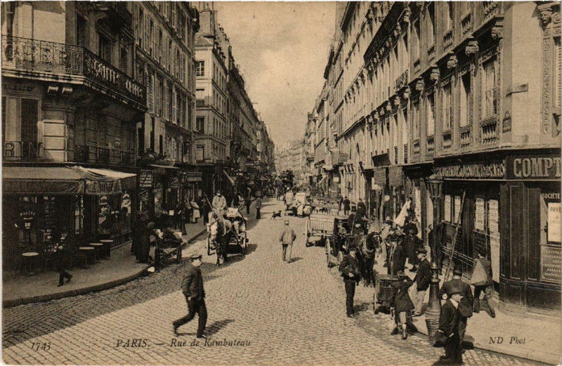 Carte postale ancienne Paris 3e Rue du Rambuteau à Paris 3e