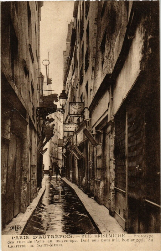 Carte postale ancienne Paris 3e D'Autrefois Rue Brisemiche à Paris 3e