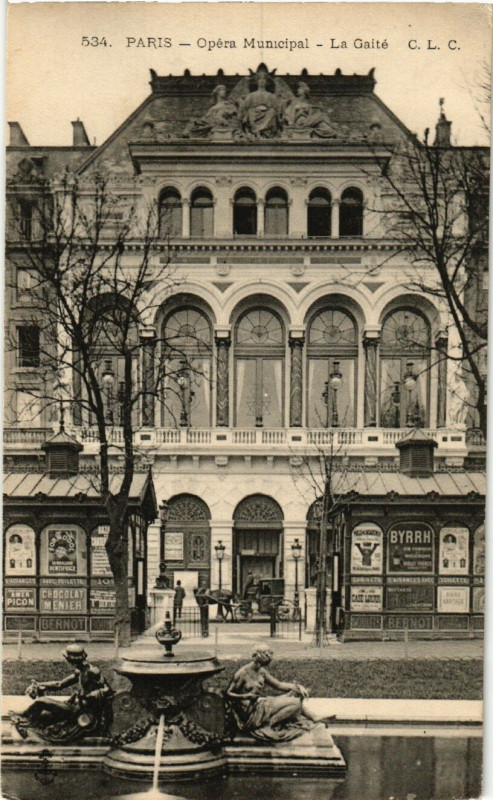 Carte postale ancienne Paris 3e Opéra Municipal. La Gaité à Paris 3e