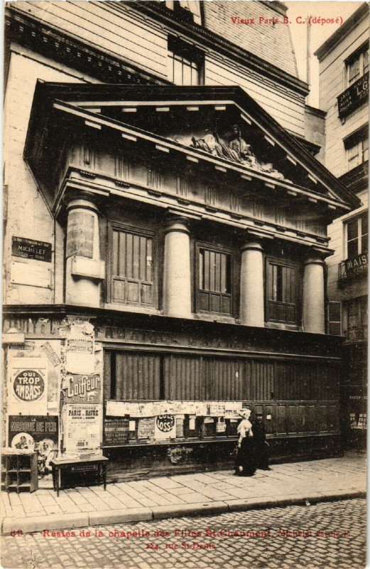 Carte postale ancienne Paris 3e 224 Rue Saint-Denis. Chapelle des Filles Saint-Chaumont à Paris 3e