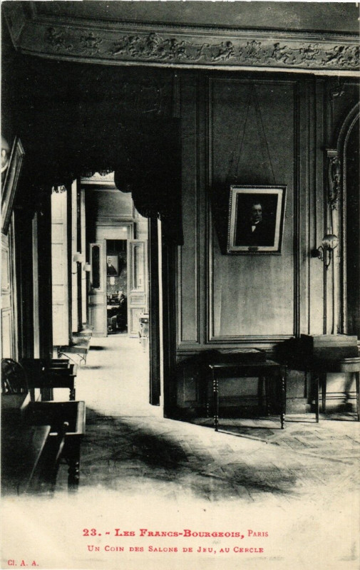 Carte postale ancienne Paris 4e Les Francs-Bourgeois. Un coin des Salons de Jeu à Paris 4e
