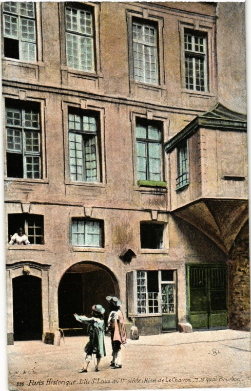 Carte postale ancienne Paris 4e Historique. L'Ile Saint-Louis. Hotel de Le Charron à Paris 4e