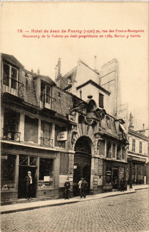 Carte postale ancienne Paris 4e 30 rue des Francs Bourgeois. Hotel de Jean de Fourcy à Paris 4e