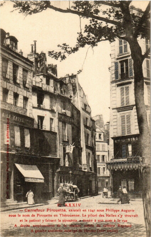 Carte postale ancienne Carrefour Pirouette à Paris 1er