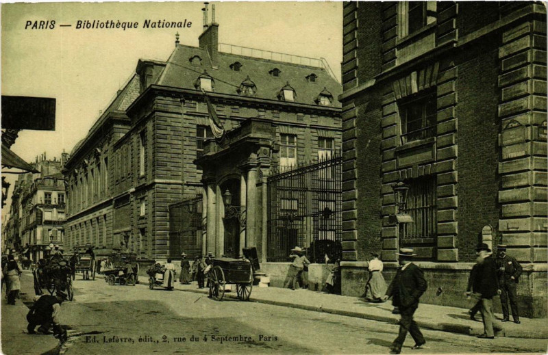 Carte postale ancienne Paris 2e Bibliotheque Nationale à Paris 2e