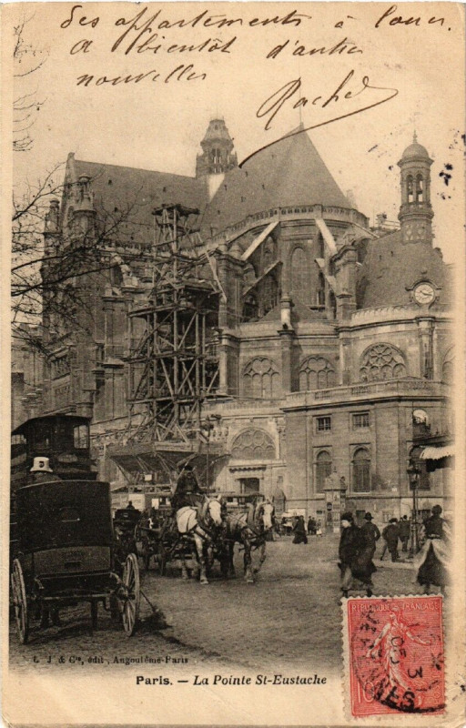 Carte postale ancienne Paris 1e La Point Saint-Eustache