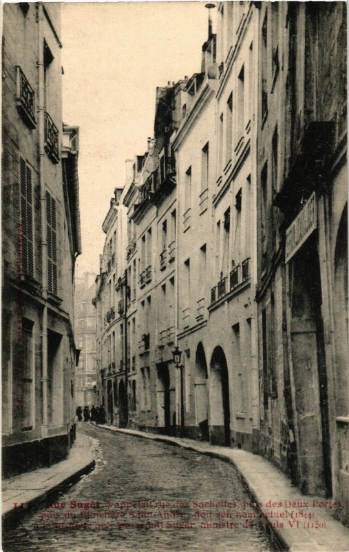 Carte postale ancienne Paris 1e Rue Suger