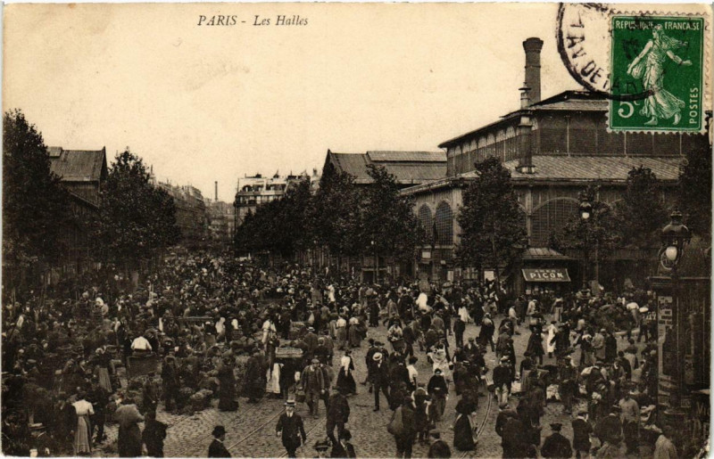 Carte postale ancienne Paris 1e Les Halles
