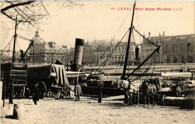 Carte postale ancienne Paris 1e Port Saint-Nicolas