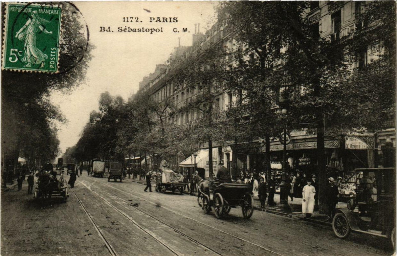 Carte postale ancienne Paris 1e Bd. Sebastopol